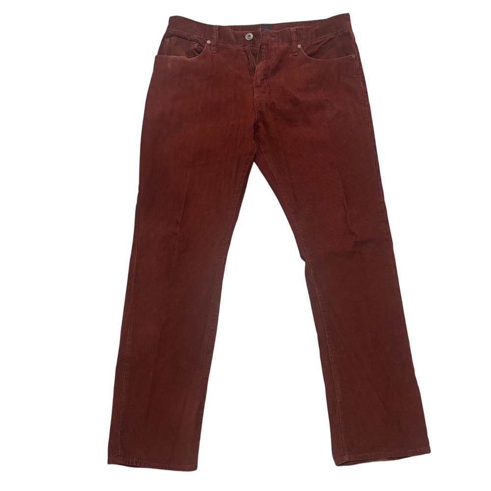 Gap Mens Burgundy Rust Corduroy Straight Leg Pants 34x32